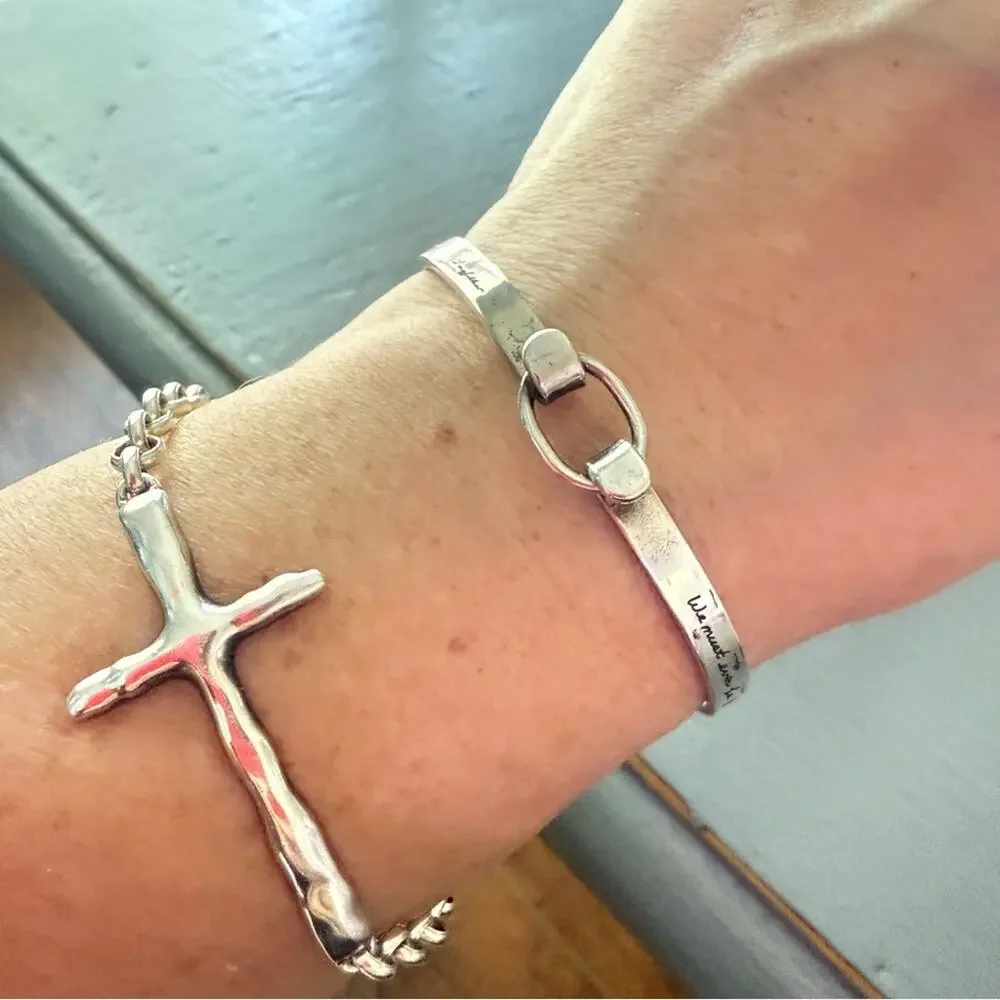 BB Becker 925 Sterling Silver Friends Inspirational Hook Bracelet